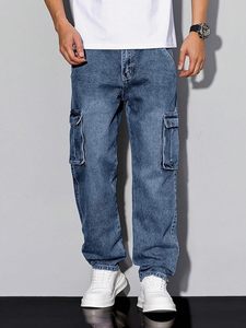 Jean cargo pour homme résistant au vent, coupe élégante, confortable, style tendance, haute qualité, multi-poches, personnalisable par le fabricant - Product Image 3