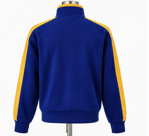 Chaqueta Deportiva Azul Personalizada para Hombre con Diseño de Bloques de Color en Chevron, Bordado de Letras Griegas 1922 y Cierre Frontal con Cremallera - Product Image 5