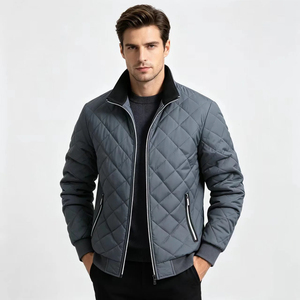 Veste d'hiver à capuche pour homme, coupe-vent, imperméable, en polyester, alternative au duvet, veste décontractée pour l'extérieur - Product Image 1