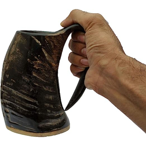 Mug en corne de qualité alimentaire pour boissons froides et bière, cadeaux d'affaires avec coffret de luxe et poignée robuste - Product Image 1