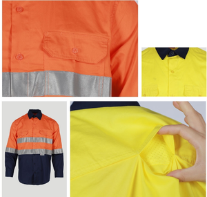 Chemise réfléchissante pour homme, haute visibilité, travail en extérieur, vêtements de travail ventilés, haute visibilité, protection UV UPF 50+, manches longues, été - Product Image 2