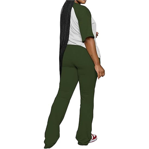 <b>Women</b> Loose Lounge Wear Set Short Sleeve T Shirt Drawstring Pants Casual <b>Outfit</b> Wholesale - Product Image 6