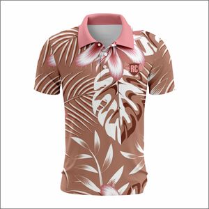 Camiseta polo de golf con estampado floral personalizado para hombre, transpirable, talla grande, sublimación, ropa informal de moda. - Product Image 2