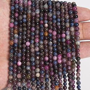 Cuentas sueltas de rubí y zafiro naturales auténticos para la fabricación de joyas, pulseras, collares, manualidades, venta al por mayor. - Product Image 3