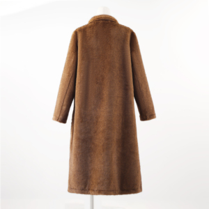 <b>Men's</b> <b>Long</b> <b>Black</b> Faux Fur <b>Coat</b> Turn Down Collar Fluffy Winter Overcoat - Product Image 5