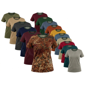 Ropa de Moda, Camiseta Casual con Estampado de Camuflaje, Cuello Redondo, Manga Corta, Algodón, Ropa de Verano para Exteriores - Product Image 1