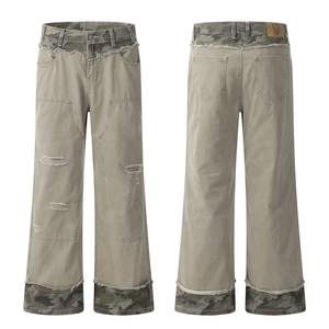 Pantalones Vaqueros de Moda con Diseño Desgastado y Parches 2026, Personalizables en Tela, Corte y Lavado, Alta Calidad, Costuras Resistentes - Product Image 1