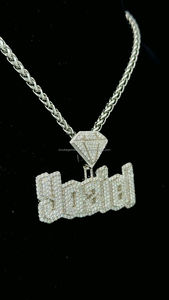 Fabricante profesional precio competitivo 5ct VVS D corte brillante diamante colgante 925 plata esterlina Hip Hop collar 7-12 - Product Image 4