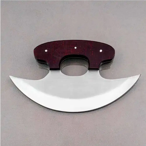 Cuchillo Ulu Hecho a Mano con Hoja de Acero Inoxidable y Mango de Madera de Palisandro, Hacha de Supervivencia Estilo Tomahawk, Herramienta para Camping y Cocina - Product Image 3