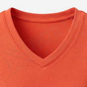 T-shirt pour femme à manches courtes et col en V, 100% coton biologique de luxe, pré-rétréci, doux, respirant, couleur personnalisée - Product Image 4