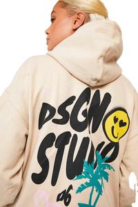 Sudaderas con capucha de gran tamaño, informales, de punto sólido, para mujer, de algodón, de invierno, con hombros caídos, transpirables - Product Image 2