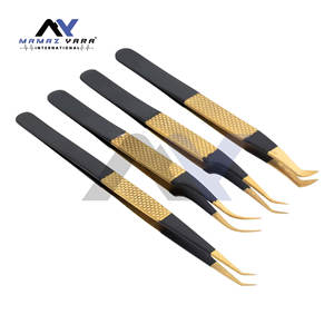 Juego de Pinzas de Precisión con Punta de Fibra de Acero Japonés, 4 Herramientas Profesionales BMG para Extensiones de Pestañas, para Uso Estético - Product Image 3