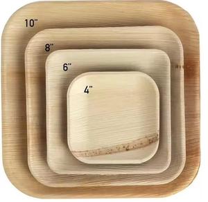 High Quality Areca Palm <b>Plates</b> with <b>Disposable</b> Dinnerware Oil Resistant Microwave Safe <b>Plates</b> for Hotel Party and BBQ Picnics - Product Image 3