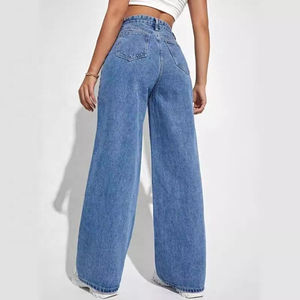 Pantalon en jean streetwear, tissu doux, coupe confortable, style léger pour femmes, pour un usage quotidien, décontracté et mode. - Product Image 2