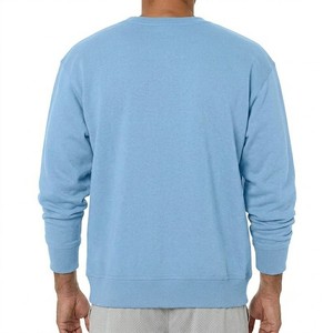 เสื้อสเวตเชิ้ตคอกลมสีฟ้าสกายบลูแบบสั่งทำพิเศษ เนื้อผ้าฝ้ายเฟรนช์เทอร์รี่หนานุ่ม 100% ทรงโอเวอร์ไซส์ สวมใส่สบาย สไตล์สตรีทแวร์ เสื้อเปล่าไม่มีลาย - Product Image 5