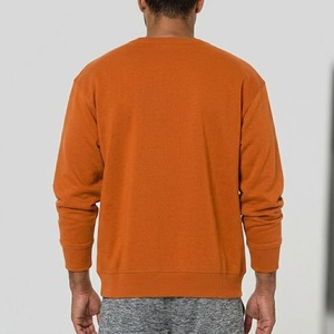Custom <b>Men's</b> <b>Orange</b> Crew Neck <b>Sweatshirt</b> 100% Cotton Knitted Regular Fit Casual Pullover Autumn Wear For <b>Men</b> - Product Image 6