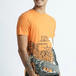 Camisetas y tops transpirables para hombre, de corte regular, estilo casual, servicio OEM, camisetas personalizadas para hombre con impresión personalizada - Product Image 4