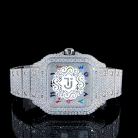 Montre mécanique analogique de luxe en acier inoxydable, entièrement sertie de diamants Moissanite, de qualité supérieure, avec chiffres arabes, idéale pour les soirées sur yacht