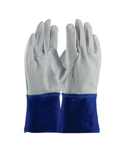Holy Signs International HSI-0018 Leather Welding <b>Gloves</b> Yellow Color Straight Thumb Cotton Liner Molten Metal Splash Resistant - Product Image 3