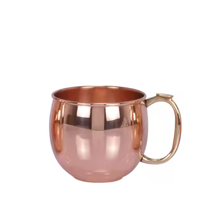 Mug à café minimaliste en cuivre, tasse à boisson contemporaine, finition lisse, vaisselle élégante, cadeau pour cuisine et salle à manger, vente en gros Inde - Product Image 1