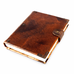 Carnet en cuir fait main avec étoile de mer - Journal nautique vintage et carnet de croquis vierge avec étoile de mer intégrée et papier à bords festonnés - Product Image 5