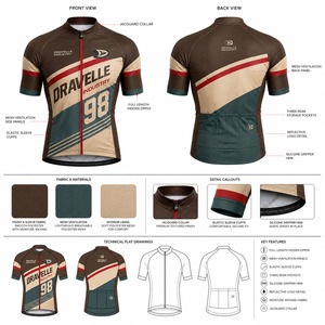 Custom Retro 90s <b>Cycling</b> Jersey OEM High Performance Breathable Polyester Mesh Bike Shirt with Full Zipper Rear Pockets - Product Image 5