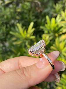 10 Carat Emerald Cut Lab Grown <b>Diamond</b> Engagement <b>Ring</b>, Pave <b>Diamond</b> Engagement <b>Ring</b>, IGI Certified - Product Image 3