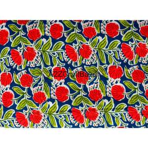 Chemin de table et rideau en tissu 100% coton pur, imprimé à la main, bio et de haute qualité, pour la maison et ensemble pyjama pour filles. - Product Image 4