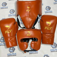 Ensemble de sparring de boxe sur mesure OEM, gants en cuir de vache véritable, couleur et logo personnalisés, équipement d'entraînement professionnel de haute qualité