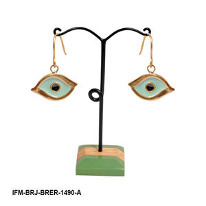 Pendientes Colgantes Hechos a Mano Estilo Bohemia con Ojo de Turquesa y Esmalte de Latón, Joyería Talismán del Éxito Resistente al Deslustre para Mujer, Regalo - Product Image 5