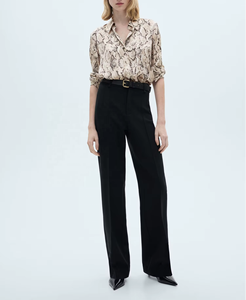 Camisa de Moda para Mujer, Tejida en Rayón, con Estampado de Serpiente, Satinada, con Botones, Manga Larga, con Cuello - Product Image 5