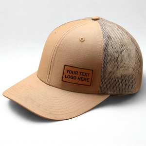 Casquette de baseball unisexe avec logo personnalisé en cuir, 6 panneaux, dos en mesh, pour un usage décontracté - Product Image 1