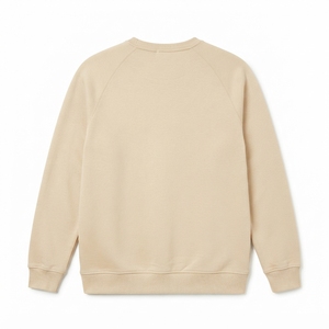 เสื้อสเวตเชิ้ตคอกลมสีครีมสำหรับผู้ชาย ผ้าฝ้าย 100% ทรงปกติ ถักทอสีพื้น สวมใส่สบายๆ สำหรับฤดูใบไม้ร่วง - Product Image 2