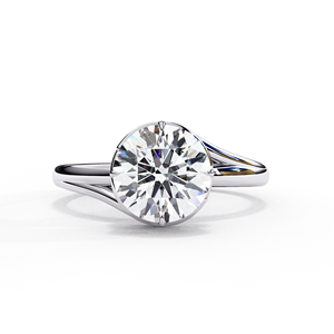 Anillo de Compromiso de Moissanita con Corte Brillante Redondo para Mujer, Anillo de Boda Solitario Ajustable, Joyería Chapada, Regalo - Product Image 1