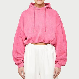 Hoodies courts pour femmes, décontractés, pour l'hiver, 100% coton, respirants, écologiques, avec logo personnalisé sur le devant, designs personnalisés - Product Image 1