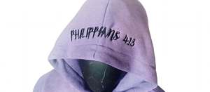 <b>Mens</b> Lavender <b>Purple</b> Gothic Cross Print <b>Hoodie</b> Heavyweight Cotton Fleece Pullover Vintage Aesthetic Streetwear Casual Loose - Product Image 4