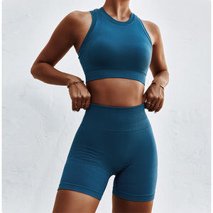 Shorts de cycliste personnalisés pour femmes, lot de 3, unis, taille haute, noir, gris anthracite, bleu marine, pour le sport, l'entraînement et le yoga - Product Image 5
