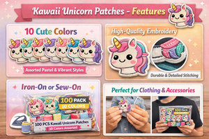 <b>Cute</b> Fantasy Horse Embroidered Iron On Patch Applique 100 Pcs Pack 10 Colors Available for Kids Clothes Bags DIY - Product Image 6