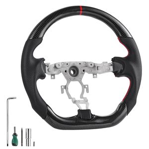 Volante in Fibra di Carbonio ATS per Nissan 370Z 2008-2020 con Fondo Piatto a Forma di D, Impugnatura in Pelle Cucita su Misura e Texture Antiscivolo - Product Image 1