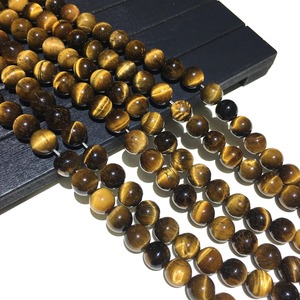 Collar de Cuentas de Piedra Ojo de Tigre Natural, Pulido a Mano, Certificado por Terceros, Modelo N 10 para Joyería - Product Image 3