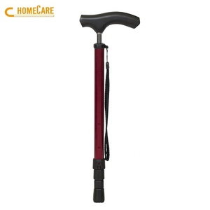 ไม้เท้าพับได้แบบ OEM ด้ามจับรูปตัว T หัวยาง 5 ท่อน ปรับความยาวได้ พับเก็บได้ในหนึ่งวินาที รับน้ำหนักได้ 250 ปอนด์ - Product Image 6