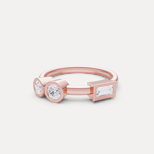 Bague à trois pierres en diamant de laboratoire, best-seller, élégante, bijoux fins pour femmes, cadeau de fiançailles ou de mariage, en vente - Product Image 1