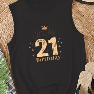Gilet tricoté décontracté pour femme avec logo avant «Crown It It's My 21st Birthday» - Product Image 3