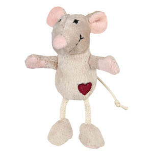 Juguete de Peluche Interactivo para Mascotas, Ratón Beige de 11 cm con Movimiento - Product Image 1