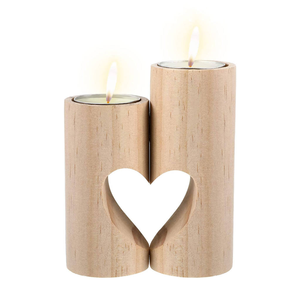 Candelabro de Madera con Forma de Corazón para Velas de Té, Decoración Romántica para Bodas, Regalo para Esposa - Product Image 1