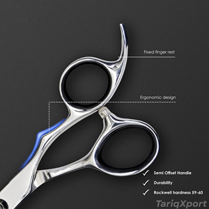 Ciseaux de barbier professionnels de haute qualité, pour droitiers, design moderne, acier inoxydable japonais, couleur et taille personnalisées en caoutchouc - Product Image 6