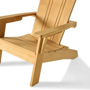 Chaise Adirondack d'extérieur moderne en teck massif – Chaise longue de jardin en bois pour mobilier de patio et de resort - Product Image 6