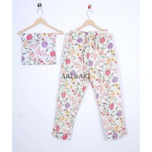 Conjunto de Pijama de Algodón con Estampado Floral para Mujer, Diseño Nuevo y Más Vendido, Disponible en Diferentes Tallas, de la India - Product Image 3