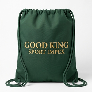 Sac à dos universitaire vert forêt premium avec cordon de serrage, broderie fil métallique doré, impression personnalisée, sac de club/académie unisexe pour adolescents - Product Image 2