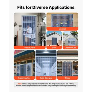 Rideau à bandes en PVC transparent, 101 pieds de long x 12 de large, isolation thermique, bande de porte en plastique, rouleau en vrac pour congélateur, chambre froide, entrepôt - Product Image 3